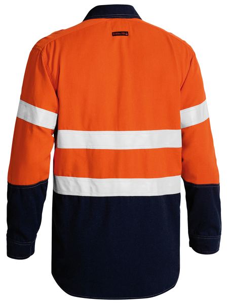 Bisley Tencate Tecasafe Plus Taped Two Tone Hi Vis Fr Non Vented Shirt - Long Sleeve (BS8198T)-Clearance