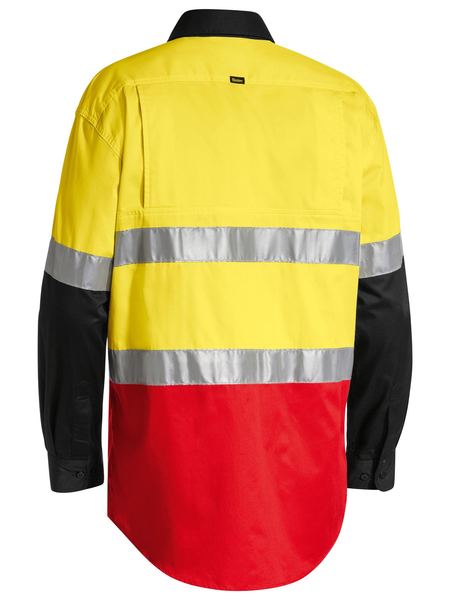 Bisley Taped Hi Vis Cool Lightweight Shirt -Long Sleeve Shirt (BS6697T)-Clearance