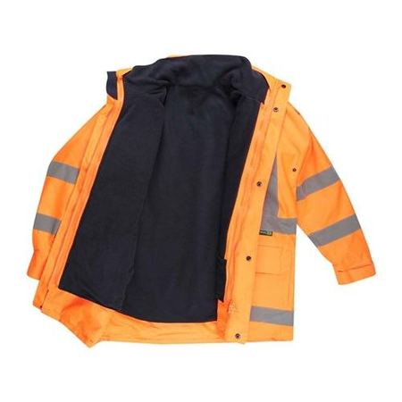Workit Hi Vis 2 Tone 5 In 1 Waterproof Biomotion X-Back Rail Taped Jacket (3004X)