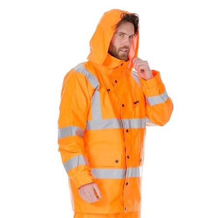 Workit Hi Vis 2 Tone Waterproof X-Back Rail Taped Rain Jacket (3005X)
