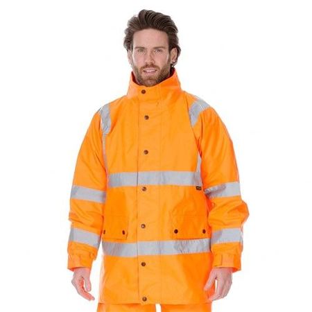Workit Hi Vis 2 Tone Waterproof X-Back Rail Taped Rain Jacket (3005X)