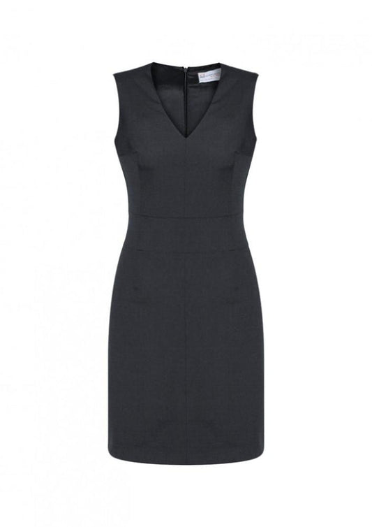 Biz Corporate Womens Cool Stretch Sleeveless V-Neck Dress (30121)-Clearance
