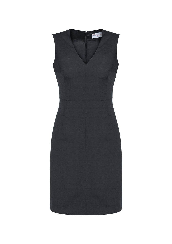 Biz Corporate Womens Cool Stretch Sleeveless V-Neck Dress (30121)-Clearance
