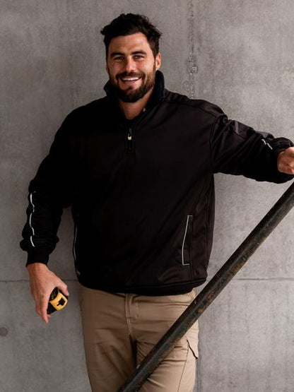 Bisley Work Fleece 1/4 Zip Pullover With Sherpa Lining (BK6924)-Clearance