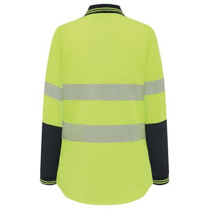 Workit Womens Long Sleeve Poly Cotton Taped Polo Shirt (5014T)