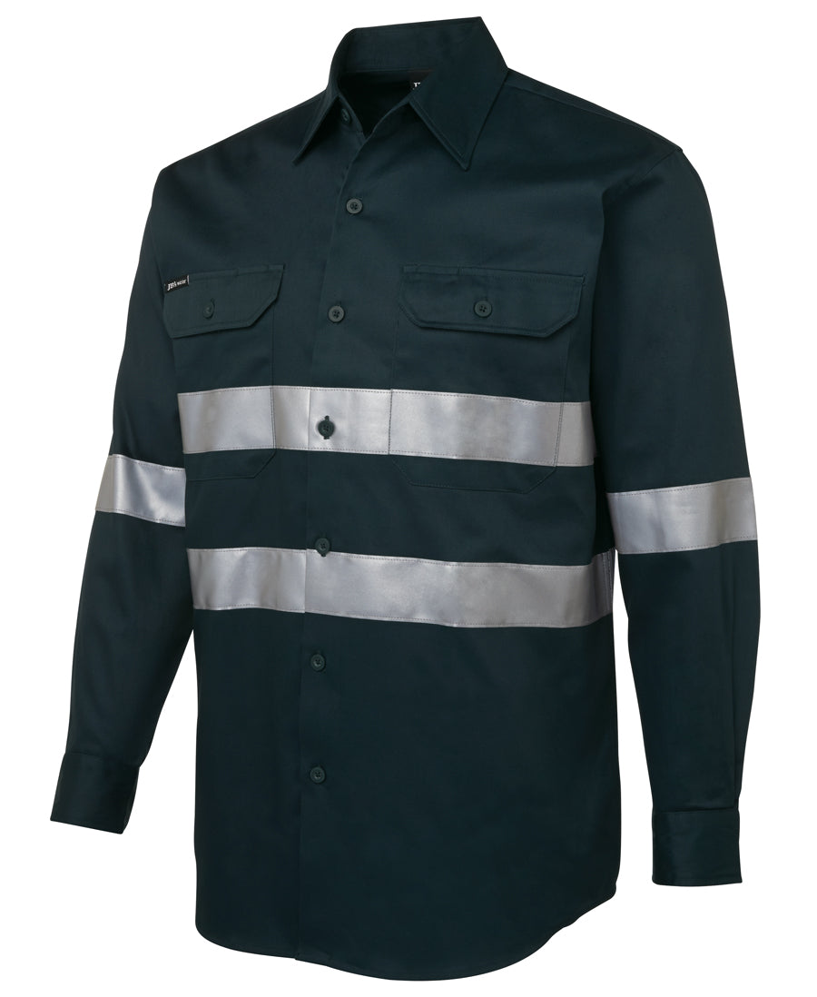 JB's 6HDNL Hi Vis (D+N) Long Sleeve 190g Shirt With Tape - Adults (6HDNL)