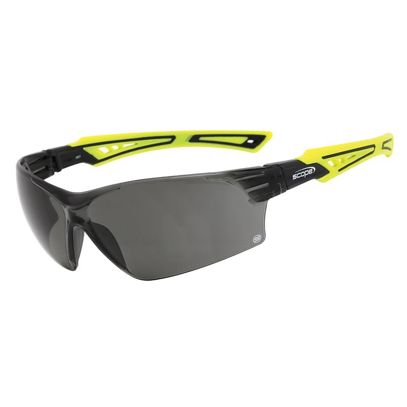 Scope Optics Bionix Hi Vis Green/Black Temple Titanium AF/AS Smoke Lens (Pack of 10) (860HVS)