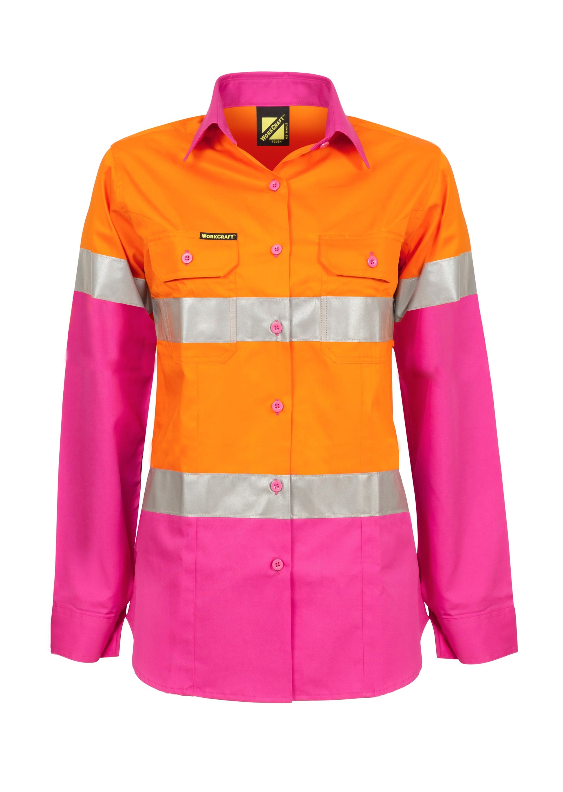 Workcraft Ladies Hivis Shirt Csr Tape-LS (WSL501) Clearance