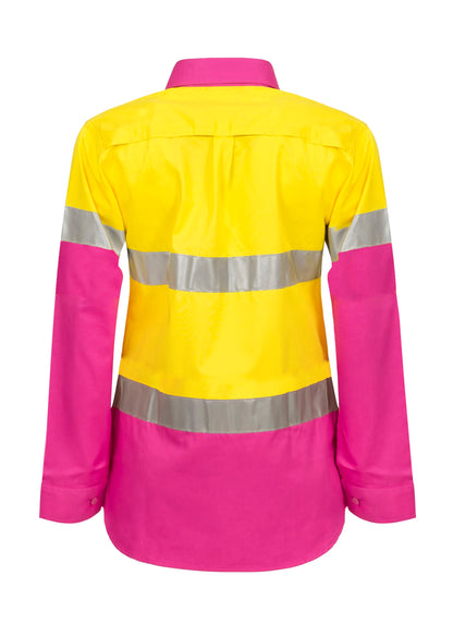 Workcraft Ladies Hivis Shirt Csr Tape-LS (WSL501) Clearance