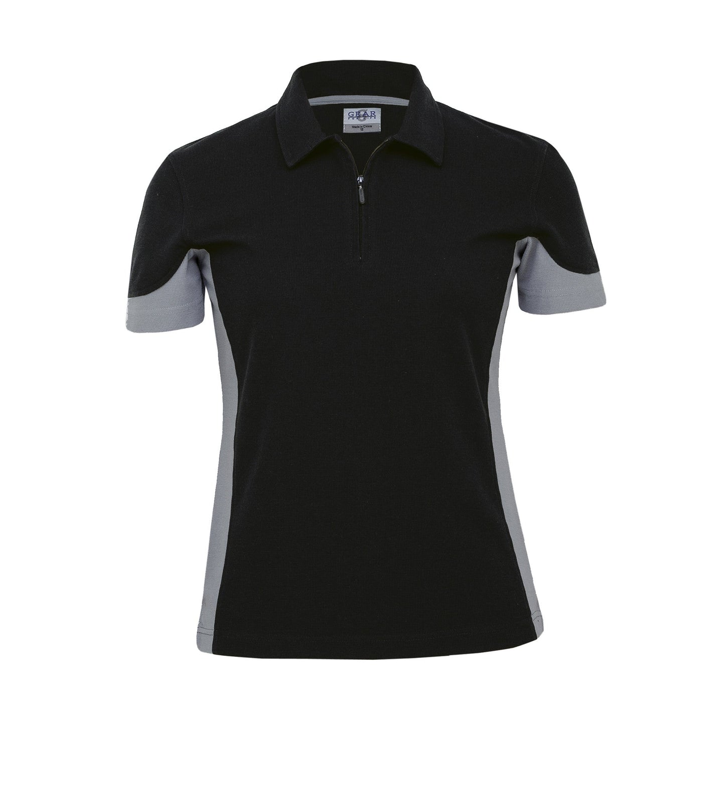 Gear For Life-Gear For Life Womens Quantum Duo Polo-Black/Aluminium / 8-Corporate Apparel Online - 2
