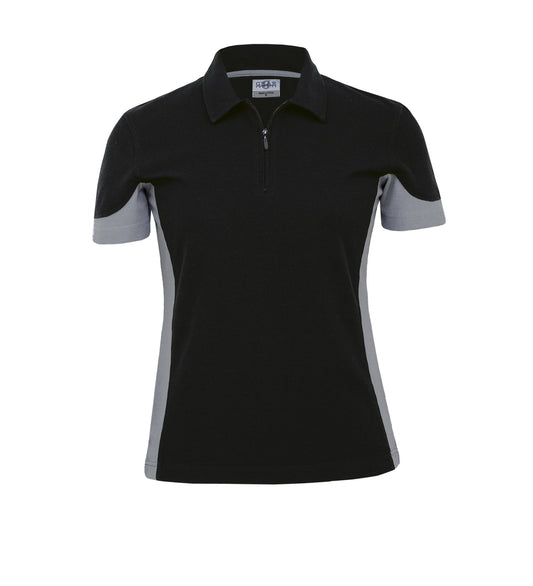 Gear For Life-Gear For Life Womens Quantum Duo Polo-Black/Aluminium / 8-Corporate Apparel Online - 2