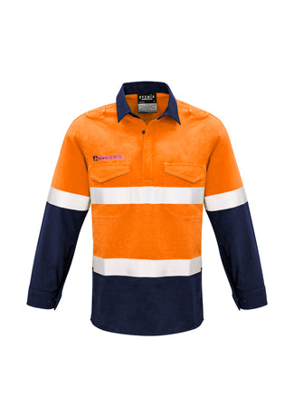 Syzmik Mens FR Closed Front Hooped Taped Spliced Shirt (ZW133)-Clearance
