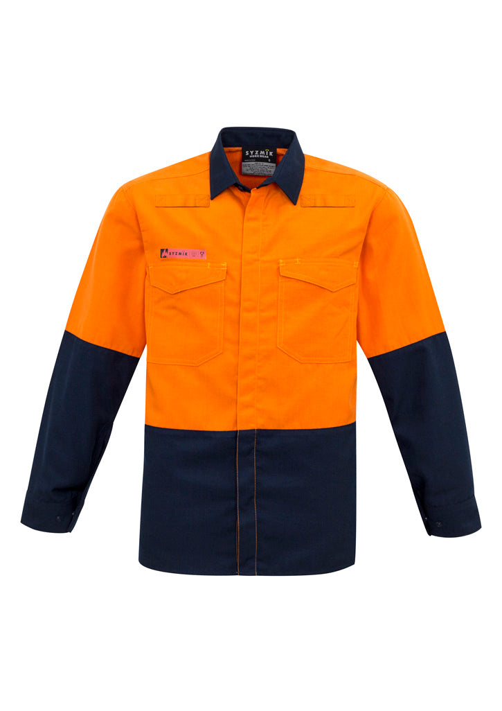 Syzmik  Mens Hi Vis Spliced Shirt (ZW138)-Clearance