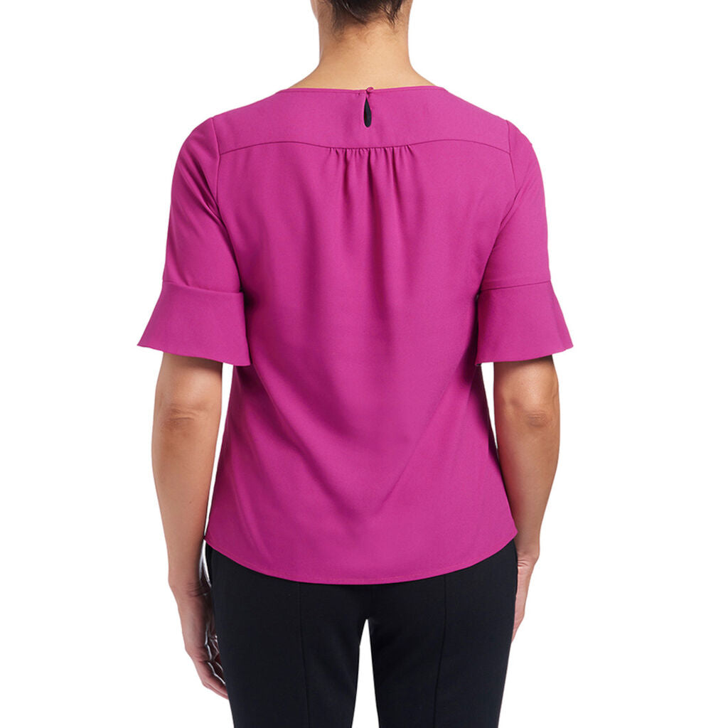 NNT Uniforms French Georgette Fluted Sleeve Top (CATU5T)