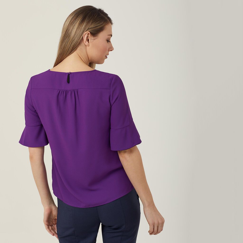 NNT Uniforms French Georgette Fluted Sleeve Top (CATU5T)