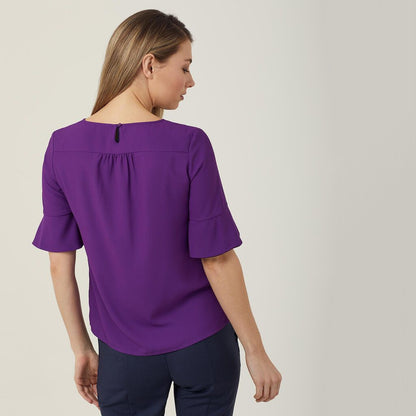 NNT Uniforms French Georgette Fluted Sleeve Top (CATU5T)