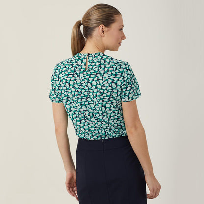 NNT Uniforms Antibacterial Petal Print Short Sleeve Top (CATUFA)- Clearance